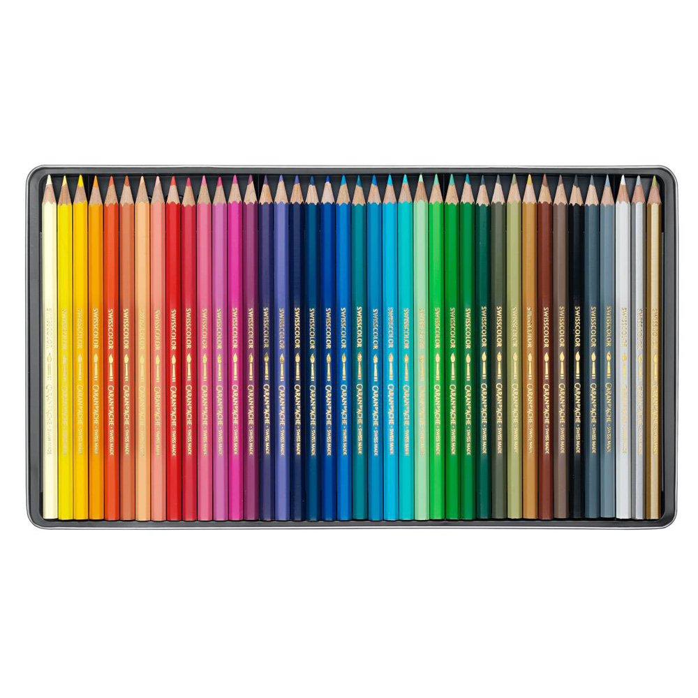 Set creioane colorate Caran dAche Swisscolor Aquarelle 40 - imagine 3