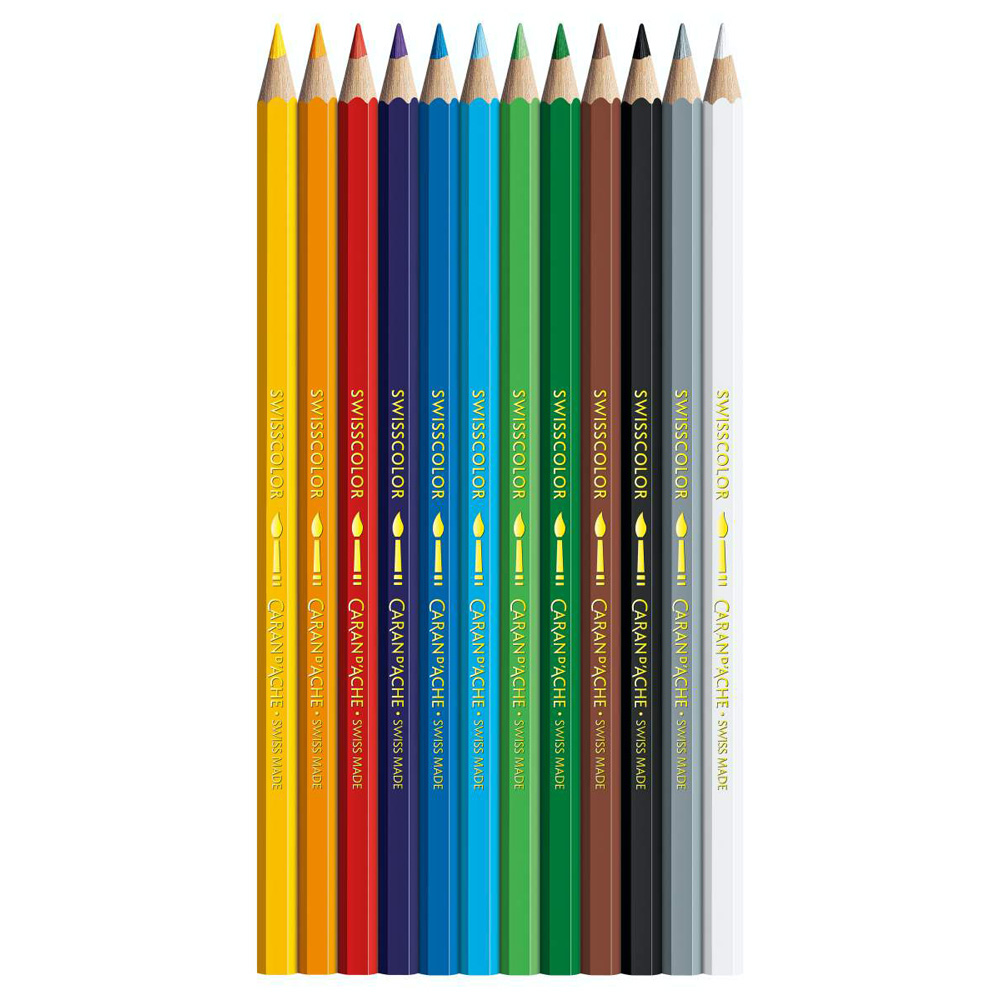 Set creioane colorate Caran dAche Swisscolor Aquarelle 12 - imagine 4