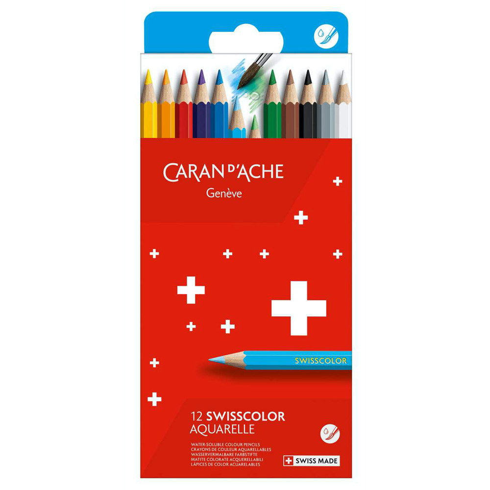 Set creioane colorate Caran dAche Swisscolor Aquarelle 12