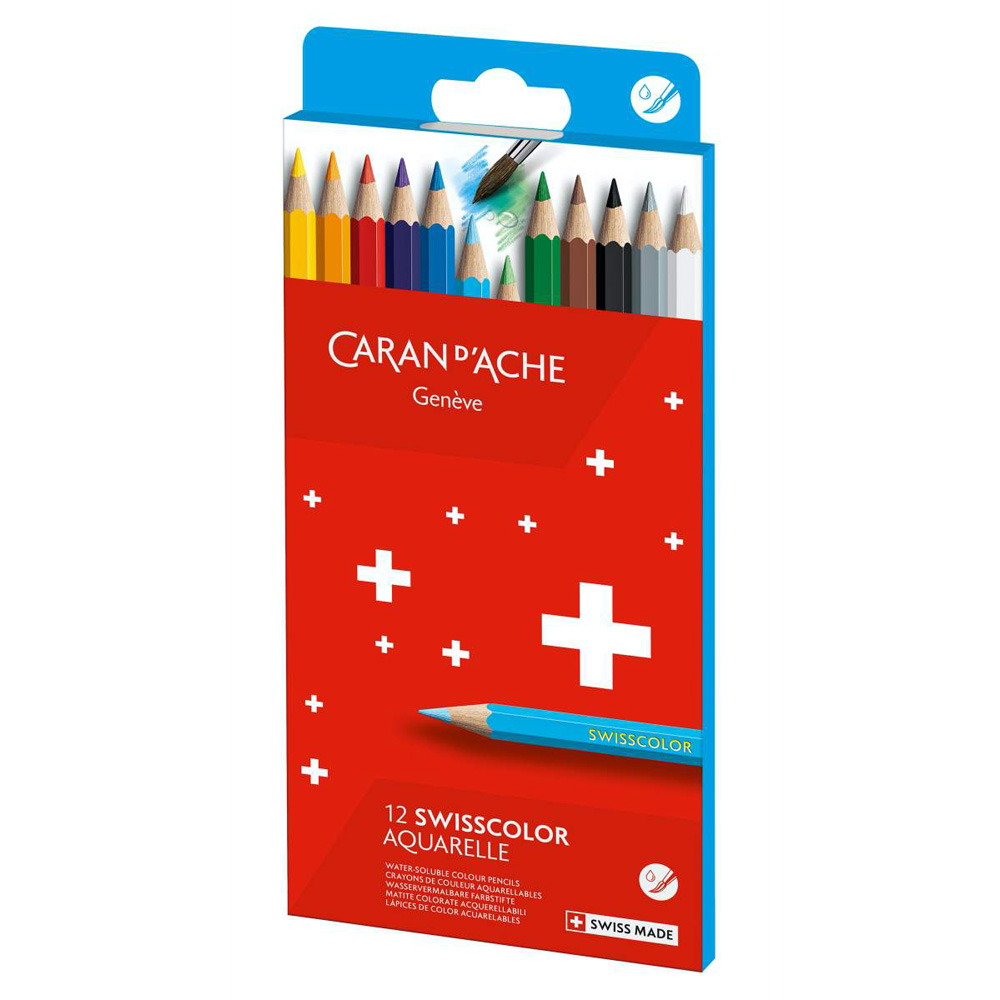 Set creioane colorate Caran dAche Swisscolor Aquarelle 12 - imagine 3