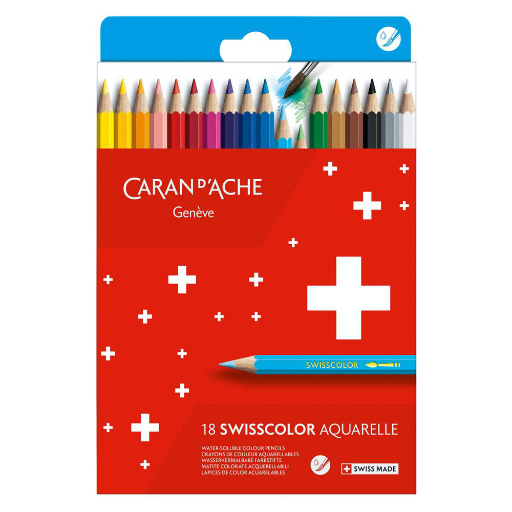 Set creioane colorate Caran dAche Swisscolor Aquarelle 18