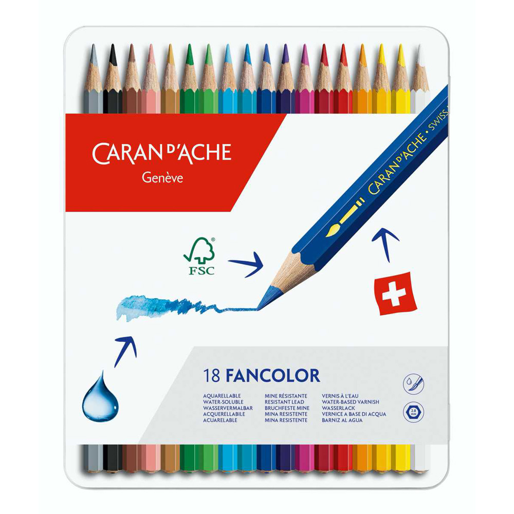 Set creioane colorate Caran d Ache Fancolor 18 culori
