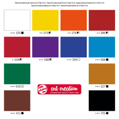 Set culori acrilice Art Creation 75 ml x 12 - 3582812M