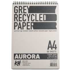 Bloc de desen Aurora Grey Recycled Paper Spiral