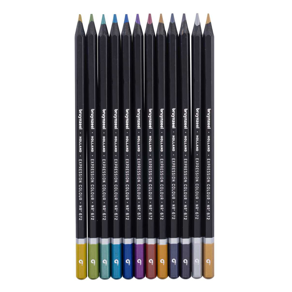 Set 12 creioane colorate Bruynzeel Expression Metallic - imagine 2