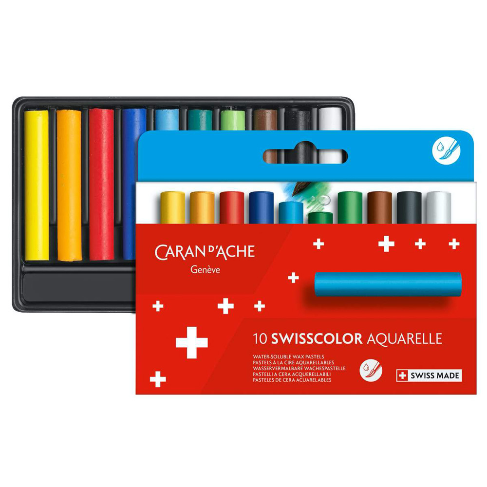 Set creioane cerate Caran d Ache Swisscolor Aquarelle 10 - imagine 2