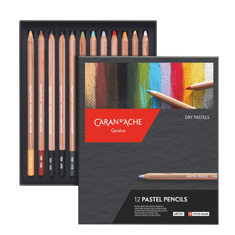 Set creiane colorate Caran d'Ache pastel 12 - imagine 3