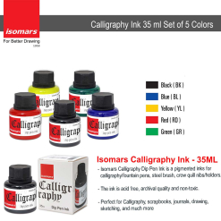Set cerneala caligrafie Isomars 5 x 35ml - 8904313908232