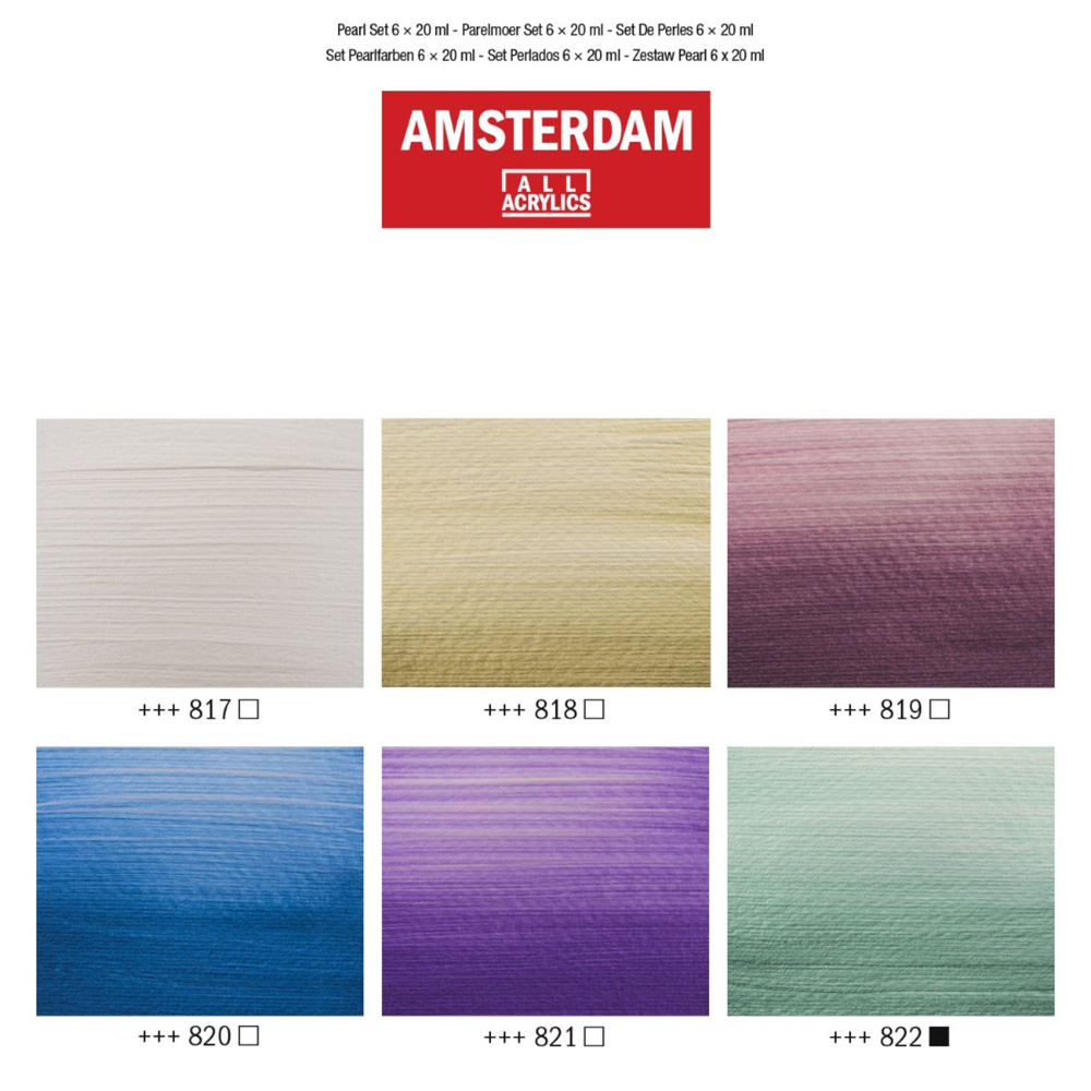 Set 6 culori acrilice Amsterdam 20 ml - Pearl Set - imagine 3
