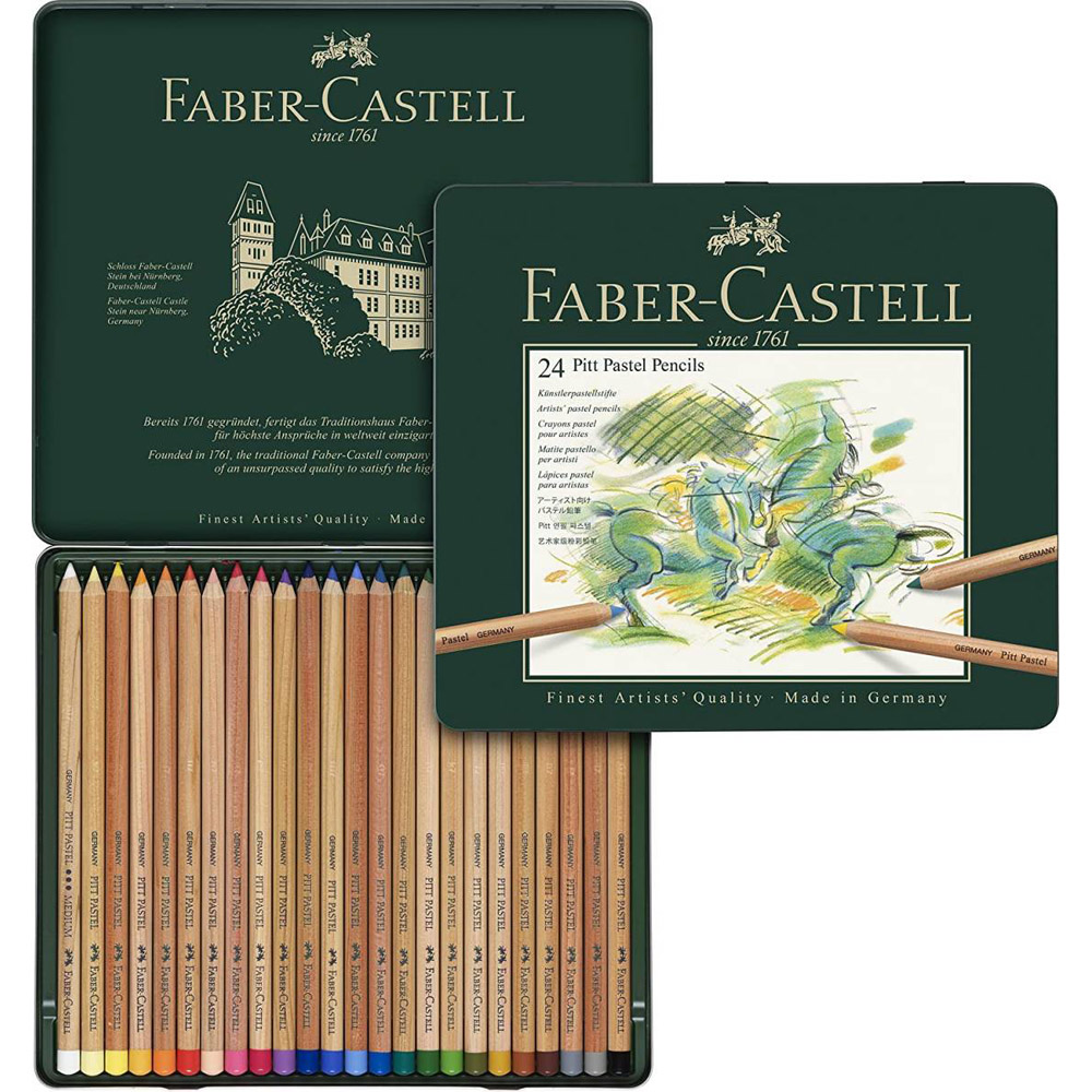 Set creioane colorate FABER-CASTELL Pitt Pastel, 24 culori