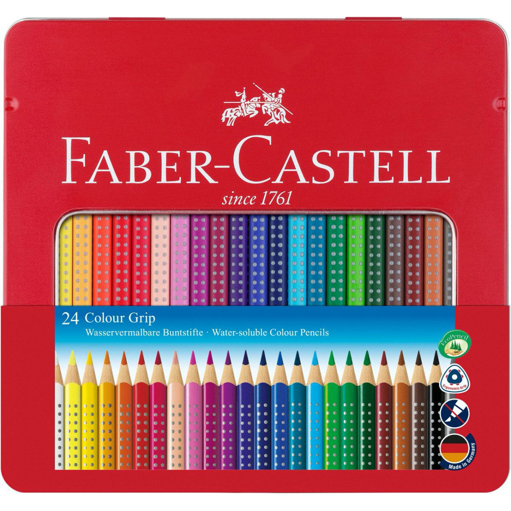 Set creioane colorate Faber-Castell Colour Metal Grip 24
