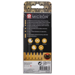 Set linere Pigma Micron Black & Gold 6 - POXSDKB6YOS