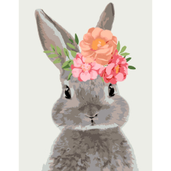 Set pictura pe numere Rosa 35x45 „Rabbit in a wreath“