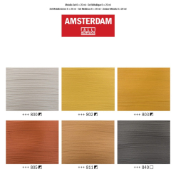 Set 6 culori acrilice Amsterdam 20 ml - Metallic Set - 17820501