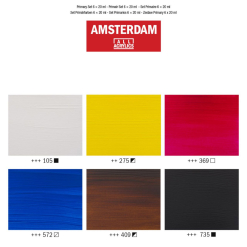 Set 6 culori acrilice Amsterdam 20 ml - Primary Set - 17820500