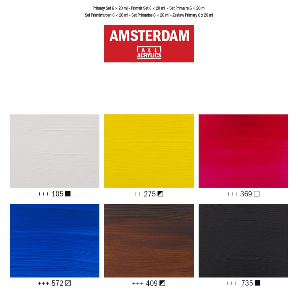 Set 6 culori acrilice Amsterdam 20 ml - Primary Set - imagine 5