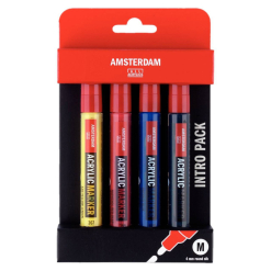 Set markere acrilice Amsterdam Marker Basic Set 4 M