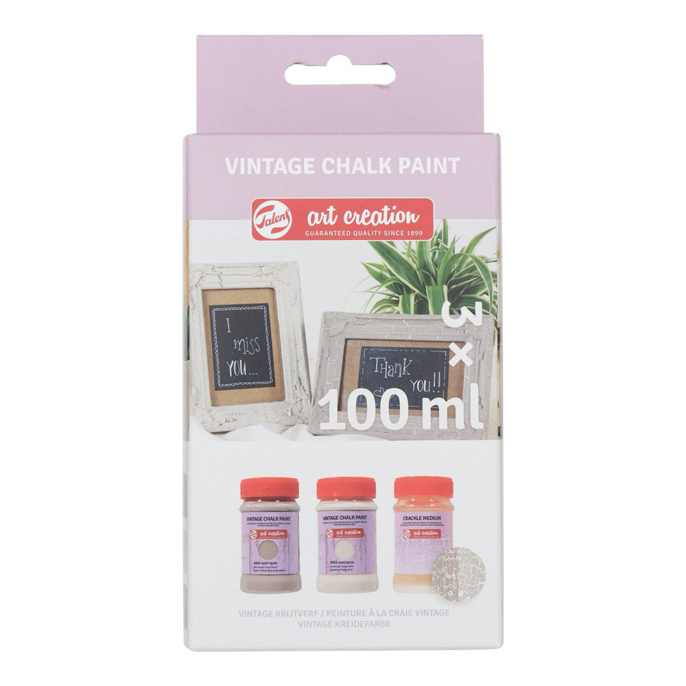 Set vopsea acrilica Art Creation Vintage Chalk set Beiges  | 2 x 100 ml + mediu crapare