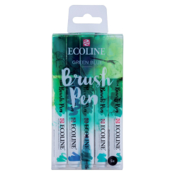 Set carioci Ecoline Brushpen x 5 Green Blue