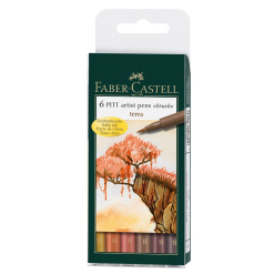 Set 6 linere brush Pitt Artist Faber Castell Terra