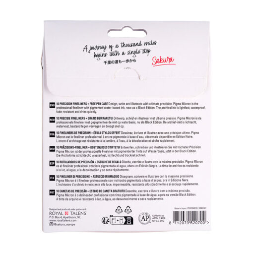 Set 10 linere Sakura Pigma Micron Black + PENAR CADOU - imagine 5