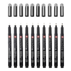 Set 10 linere Sakura Pigma Micron Black + PENAR CADOU