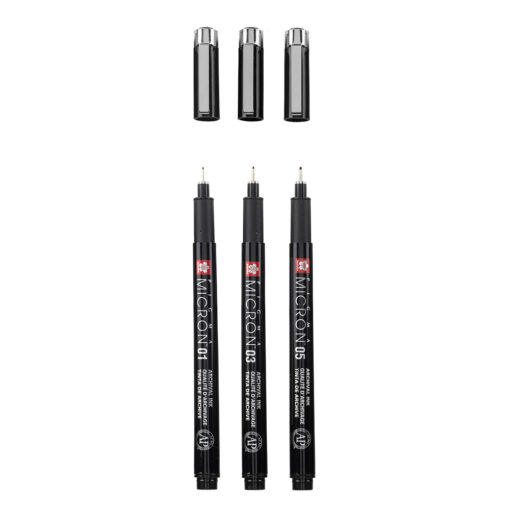 Set 3 linere Sakura Pigma Micron Black + PENAR CADOU - imagine 2