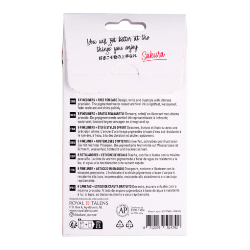 Set 6 linere Sakura Pigma Micron Black + PENAR CADOU - imagine 5