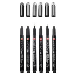 Set 6 linere Sakura Pigma Micron Black + PENAR CADOU - POXSDKB6