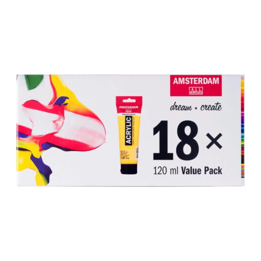 Set 18 culori acrilice Amsterdam 120ml Value Pack