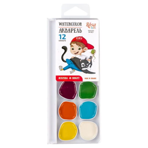 Set 12 acuarele Rosa Kids Cats & Boy