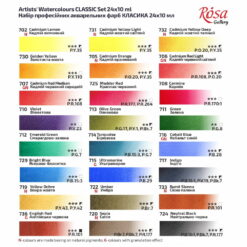 Set 24 acuarele Rosa Gallery Classic 10ml