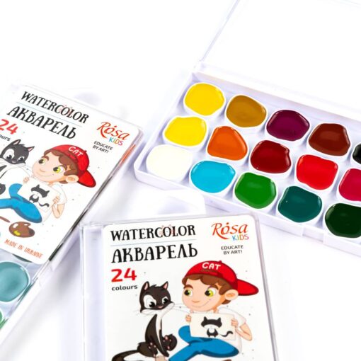 Set 24 acuarele Rosa Kids Cats & Boy