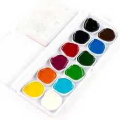 Rosa Kids Set Of Watercolor Paints Cats With a Boy, 12 Colors, Without a Brush