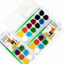 Set 12 acuarele Rosa Kids Cats + Pensula