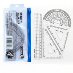 Set geometrie 4 piese cu penar