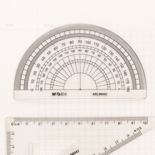 Set geometrie 4 piese cu penar