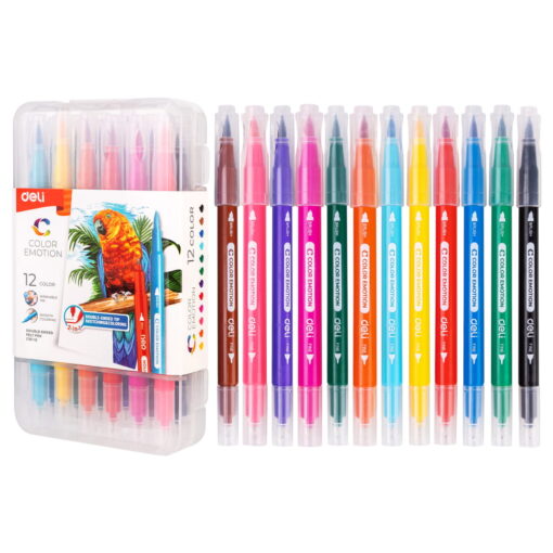 Set carioci cu varf pensula Deli Colour Emotion