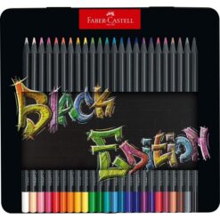 Set 24 creioane Black Edition cutie metal