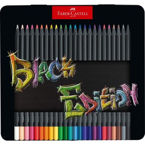 Set 24 creioane Black Edition cutie metal