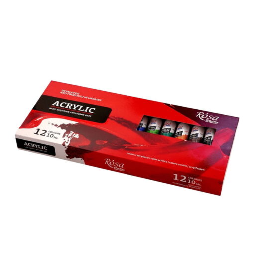 Set 12 culori acrilice Rosa Studio 10ml