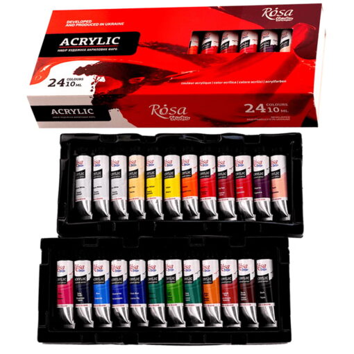 Set 24 Culori Acrilice Rosa Studio 10ml