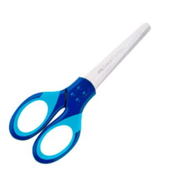 Foarfeca Scolara cu Protectie Grip Albastru