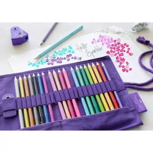 Rollup 20 creioane colorate Faber Castell Sparkle - imagine 2