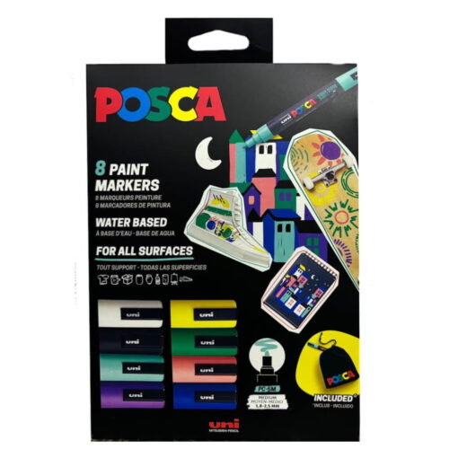 Set 8 Markere PC-5M Posca Xmas + Saculet Textil