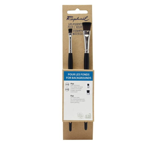 Set Pensule Raphael Watercolor Green Set - For Backgrounds - Flat