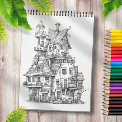 Carte de Colorat - Case Fantastice