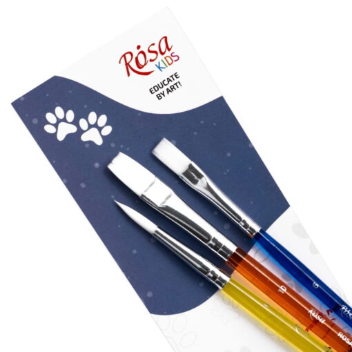Set 3 Pensule Rosa Kids - Round (Nr6), Flat (Nr6,10)