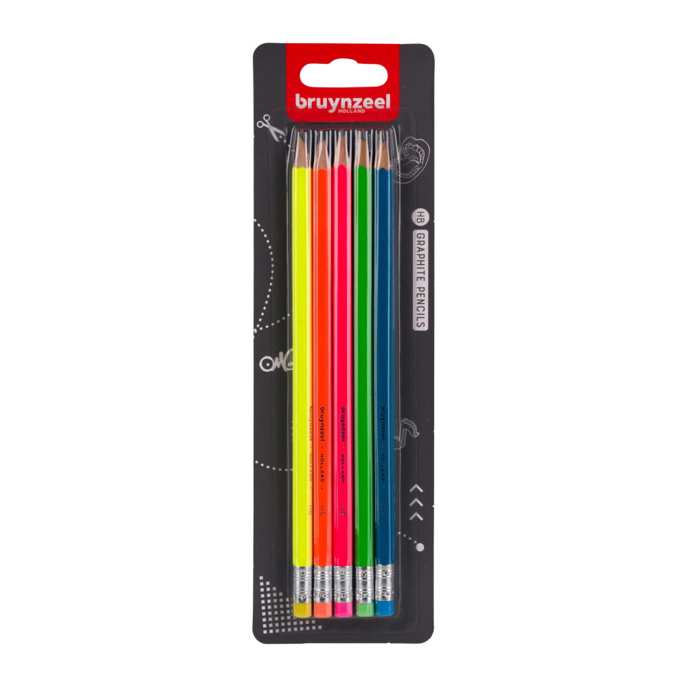 Set 5 creioane grafice Bruynzeel Neon