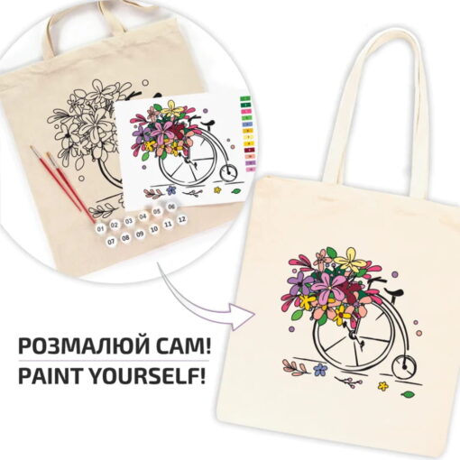 Set Creativ Rosa Ecobag - Flower Bicycle